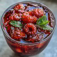 A vibrant raspberry lemon spritzer mocktail with fresh berries, zesty citrus, and sparkling water for a refreshing summer sip.